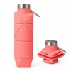 Garrafa de água esportiva dobrável, garrafa de água dobrável de silicone em forma de diamante portátil para atividades ao ar livre, recipiente de água dobrável retrátil para caminhada e viagens