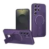 Capa para Celular Pindun com Textura de Fibra de Carbono Adequada para Samsung S25Ultra Suporte Magnético A26/A17 High-End S24Fe
