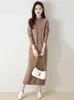 Vestido de Tricô Meia-Gola para Mulheres, Acima do Joelho Lã Fina Outono e Inverno Solto de Comprimento Médio Vestido Suéter Pulôver Camada Base