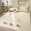 Conjunto de Três Peças de Tapete Refrescante de Seda Gelada Macia, Fresco e Simples, Dobrável e Lavável à Máquina para o Verão, Adequado para Dormitório de Estudante, Tapete Individual de Rattan, Fofo