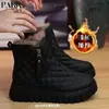 Botas de Neve com Solado Grosso Femininas 2026 Inverno Com Forro de Veludo Quente Cano Alto Calçados Esportivos Botas Curtas de Algodão Proteção Contra Frio Nordeste Botas Grandes de Algodão