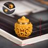 Sache de Lótus de Minério Amarelo Escultura Estéreo Retro Sacola de Carro Pendurada Pendente Cultural de Peça de Cheongsam Enfeites de Pendurar de Segurança