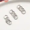 Cadena de Plata de Ley Redonda de Aro Cerrado Media Cadena con Eslabón de Cadena, Cadena de Cola de Aro Cerrado Desgastada Vintage Materiales para Abalorios Hechos a Mano DIY