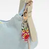 Nuevo Ins Dulce y Exquisito de Alta Apariencia Hermanas Cristal Imitación Perlas Fresa Uva Llavero DIY Colgante de Bolso