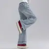 Pantalones de Mezclilla Negros de Pierna Ancha para Niñas, Nuevo Estilo Otoño 2026, Pantalones Rectos Casuales Sueltos con Estilo para Niñas Mayores