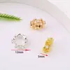 Color Oro 18K Conservación del Color Micro-Pavimentado Circonita Separadores de Rueda Trébol de Cuatro Hojas Flor de Ciruelo Diamante Materiales para Pulseras Collares DIY Accesorios