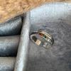 Anillo de letra de circonita de color de doble capa estilo retro europeo y americano, moda, personalidad antigua, unisex, anillo para dedo de comida caliente