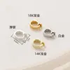Cobre bañado en oro de 18k alta retención de color cierre liso en forma de D colgante abierto cierre para perla de medio agujero accesorios para joyería DIY hechos a mano