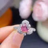Ventas Directas de Fábrica Anillo de Turmalina Pura Natural Plata de Ley S925 Incrustado Cristal Color Fuego Limpio Buena Piedra Principal 6*6mm