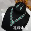 Suministro transfronterizo Europa y Estados Unidos juego de collar y pendientes de novia más vendido color de moda versátil collar de cristal juego de dos piezas
