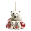 Decoración navideña de familia de osos polares linda transfronteriza, colgante, coche de Navidad divertido, colgante para el hogar
