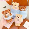 Llavero de Peluche de Oso con Latido de Corazón Lindo de Dibujos Animados Colgante Creativo de Mochila de Moda Llavero de Coche Suministro