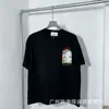 Camiseta Roja de Verano de Manga Corta con Logo Blanco de Casablanca, Marca de Moda Tendencia, Cuello Redondo, Estampado Minimalista, Redondo, Niche Casa