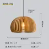 Luminária Pendente Pequena para Balcão de Bar de Restaurante Estilo Japonês, Lâmpada Simples e Única de Madeira Natural, Lâmpada Abóbora de Madeira Maciça para Quarto, Pousada, Quarto de Estudo