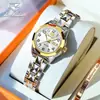 Jinshidun Novo Atacado Dropshipping Relógio Feminino Retrô Totalmente Automático Mecânico Movimento Importado À Prova D'água Luminoso Relógio Feminino