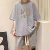 Traje casual Waffles de verano para hombre, para adolescentes, tallas grandes, pantalones cortos deportivos de manga corta para hombre con un conjunto de camiseta