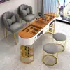 Conjunto de Mesa e Cadeira para Nail Art Estilo Ins Nórdico Celebridade da Internet Mesa de Nail Art Simples/Dupla Estilo Luxo Leve Econômico