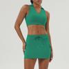Cross-border nova saia de tênis esportes lazer terno nu yoga roupas à prova de choque push-up sutiã fitness conjunto de duas peças