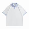 P 065 200g ombro cor combinando borda combinando manga curta lapela camisa POLO uniforme de classe macacão de grupo impressão de logotipo