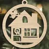 Colgante de madera navideño diy pintado a mano graffiti viruta de madera corte láser tablero en blanco decoraciones para árbol de Navidad al por mayor
