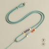 Collar de jade hetiano de ágata roja tejido a mano, cordón colgante de cera de abejas para hombres y mujeres, bricolaje, cuerda cómoda a juego gratis