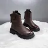 Botas Martin de cuero suave para mujer, con suela gruesa, colección otoño/invierno 2026, estilo británico, modernas, botines Chelsea retro