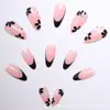 24 piezas de armadura para uñas para adultos, nuevo estilo dulce y fresco transfronterizo europeo y americano, Yanbian flor francesa, arte de uñas desmontable