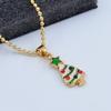 Joias Weizhuang Natal novo colar de árvore de Natal com gotejamento de óleo novo pingente transfronteiriço corrente clavicular atacado K1112