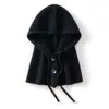 Gorro de cachemira estilo coreano para otoño e invierno para mujer, nuevo gorro de punto liso para exteriores con cordones, diseñado para mantenerte abrigada y proteger tu cabeza del frío
