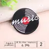 Atacado de Fabricante Transfronteiriço Patches Bordados em Tecido, Etiquetas Bordadas por Computador, Decorações para Roupas, Patches Bordados de Emblema de Disco Redondo Preto