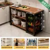 Estante de almacenamiento para cocina, cesta multifuncional para verduras, encimera de corte, estante de almacenamiento para microondas y utensilios de cocina, gabinete lateral, mesa multicapa