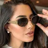 Óculos de Sol Ovais Transfronteiriços para Mulheres, Óculos de Sol de Metal Estilo Rua Celebridade da Internet, Óculos de Sol Retrô, Óculos de Sol de Alta Qualidade, Modernos