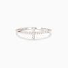 Anillo de Cruz de Plata Esterlina s925 Transfronterizo con una Fila de Diamantes Finos para Mujer, con Incrustaciones de Diamantes, Moda Popular en Internet Europea y Americana, Anillo de Dedo Versátil