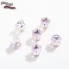 Base Redonda Plateada Seis Garras Incrustaciones de Cristal Zircón Colorido Garras Diamante Pulsera Collar DIY Accesorios de Joyería Cosidos a Mano con Diamantes