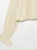 Comercio exterior transfronterizo ropa de mujer, nueva colección de otoño, diseño de estilo francés festivo, blusa top de manga abullonada arrugada 1342405