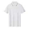 Camisa Polo Sem Costura de Seda de Gelo de Alta Qualidade com Logo Estampado Verão 2025 Roupa de Trabalho para Professor Sem Ferro Camiseta de Manga Curta com Fendas
