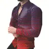 Comercio Exterior Europeo y Americano Camisa Estampada 3D para Hombre Primavera y Otoño Nuevo Estilo Casual de Moda Camisa de Manga Larga para Hombre Talla Grande Camisa Venta al por Mayor
