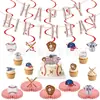 Banner de cumpleaños temático de béisbol transfronterizo, banner de estilo deportivo americano, decoración colgante en espiral, adorno para pastel y artículos decorativos