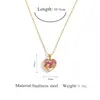 Joyería Transfronteriza de Amazon Accesorios de Alta Gama Collar Colgante Corazón de Melocotón Cadena para Clavícula de Suéter Set de Joyería Sencillo
