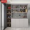 Muebles de aluminio, minimalistas, ligeros, de lujo, para vinos, armario de almacenamiento de pared personalizado con luz, armario de vinos de aluminio con nido de abeja integrado.