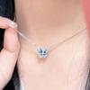 Acero de Titanio Dulce y Elegante Collar de Mariposa Azul de Alta Gama Diseño Nicho Exquisito Cadena Clavícula Zhuang Zhou Mengdie