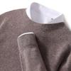 Outono e inverno novos homens gola redonda primeira linha roupas suéter de lã pura negócios casual pulôver solto suéter quente manga longa interna