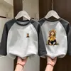 Camiseta Térmica de Forro Polar para Niñas 2026 Otoño/Invierno Nuevo Estilo Estilo Coreano Parche de Dibujos Animados Manga Larga para Niños Medianos y Grandes Top para Niñas