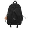 Mochila casual simple para mujer de gran capacidad, ligera de nailon, para viajes, para ir al trabajo, estilo utilitario, mochila con cordón para estudiante universitario