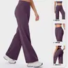 Pantalones sueltos, suaves, de pierna ancha para Pilates y yoga para mujer, para otoño e invierno, largo 9/10, con caída fluida, secado rápido, cintura alta y diseño de pierna recta.