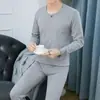 Ropa de otoño pantalones largos traje hombre año de nacimiento rojo ropa interior térmica fina joven y mediana edad otoño e invierno suéter básico