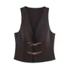 Atacado Fabricante de Roupas Femininas Transfronteiriço Verão 2026 Moda Europeia e Americana Regata Slim Fit Decote V com Detalhe de Alça