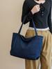 Nuevo bolso de mezclilla lavado de color sólido de gran capacidad, bolso de hombro combinable para estudiantes, bolso de mano informal artístico para mujer