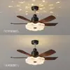 Luminária de teto com ventilador para restaurante atmosférico estilo Wabi-sabi personalizada iluminação silenciosa para sala de estar Luminária de teto com ventilador estilo creme para quarto
