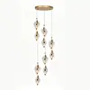 Lustre de escada duplex de luxo leve, lustre grande para sala de estar de villa, lustre minimalista moderno para hall de entrada, lustre de acrílico para sala de jantar